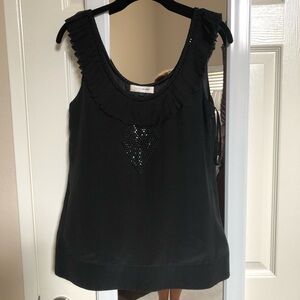 Rachel Gilbert Sydney black silk tank with beading